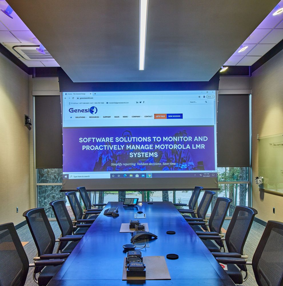 Executive conference room with large display